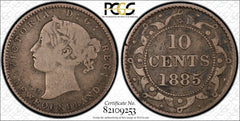 NEWFOUNDLAND 1885 10 CENTS PCGS VG10