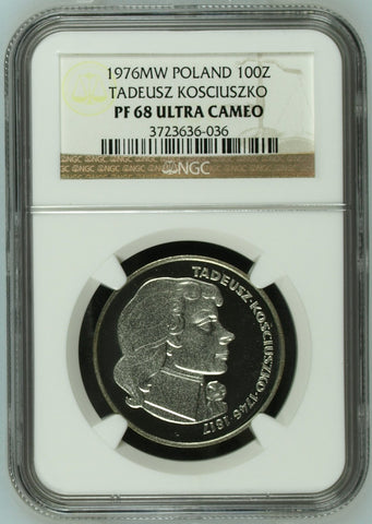 POLAND 1976 MW 100 ZLOTYCH NGC PF 68 ULTRA CAMEO