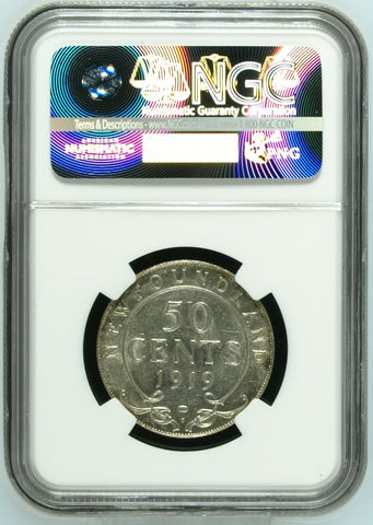 NEWFOUNDLAND 1919 C 50 CENTS NGC AU58