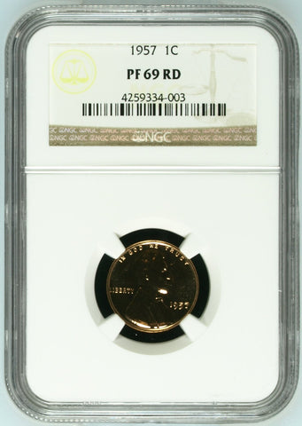 1957 LINCOLN CENT NGC PF 69 RD