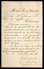 Benito Juárez Handwritten Signed Note