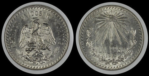 Mexico 1919 M PESO NGC MS62
