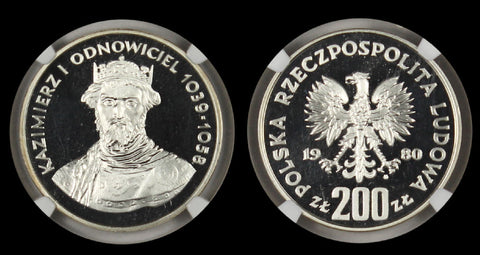 POLAND 1980 MW 200 ZLOTYCH NGC PF67 ULTRA CAMEO