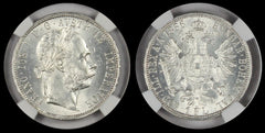 AUSTRIA 1886 FLORIN NGC MS63