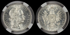 AUSTRIA 1883 FLORIN NGC MS62