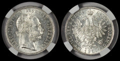 AUSTRIA 1884 FLORIN NGC MS61
