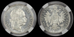 AUSTRIA 1890 FLORIN NGC MS62