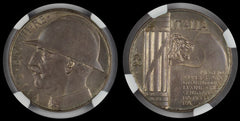 Italy 1928R 20 LIRE NGC AU58