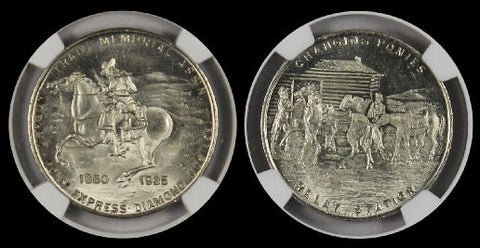 1947 C. SMITH SC HALF DOLLAR PONY EXPRESS NGC MS64