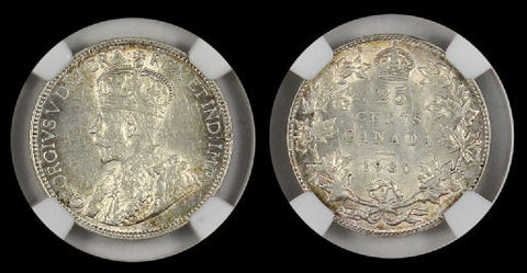 CANADA 1930 25 CENTS NGC AU55