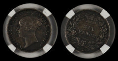 Great Britain 1873 6 PENCE NGC AU58
