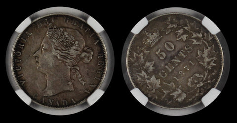 CANADA 1871 H 50¢ NGC VF25 - ROTATED REVERSE