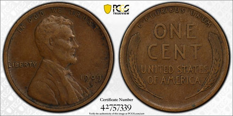 1909 S LINCOLN CENT PCGS VF35