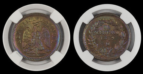 Mexico 1889 MO 1 CENTAVO NGC MS 65 BN