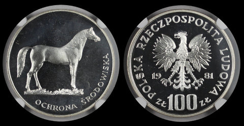 POLAND 1981 MW 100 ZLOTYCH NGC PF 67 CAMEO