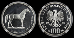 POLAND 1981 MW 100 ZLOTYCH NGC PF 67 CAMEO