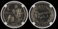 Italy 1928R LIRA NGC MS 64