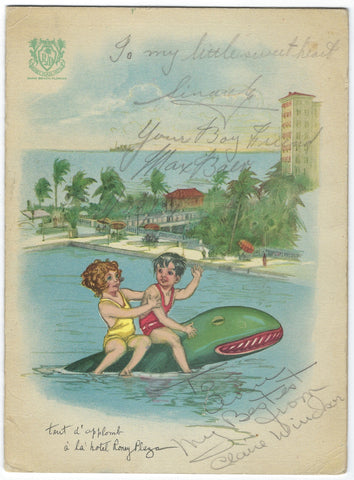 Max Baer & Claire Windsor Signed Menu