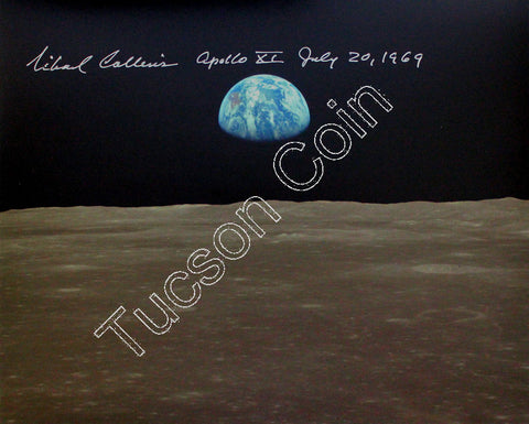 Mike Collins Apollo 11 Earthrise 8" by 10" Signed Photo