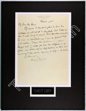 Clarence Darrow Signed Note
