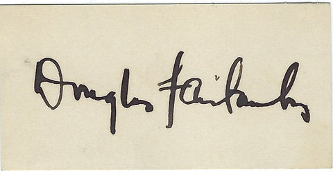 Douglas Fairbanks signed cut