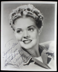 Alice Faye Signed B&W photo