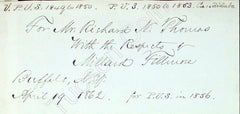 Millard Fillmore Signed Cut