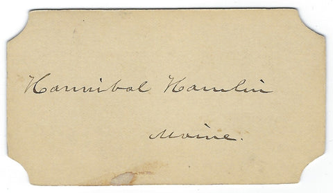 Hannibal Hamlin Signed Cut