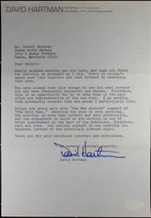 David Hartman Typed Signed Letter