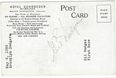 Gil Hodges Signed Post Card