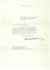 Herbert Hoover Typed Letter Signed