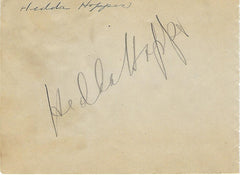 Hedda Hopper Signed Album Page