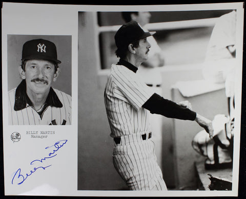 Billy Martin signed B&W Photo