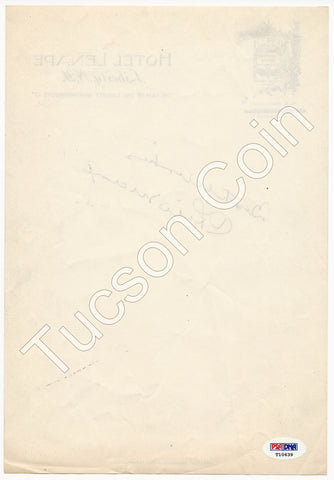 Chico Marx Signature on Hotel Lenape Letterhead