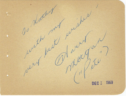 Harry Morgan Signed Album Page