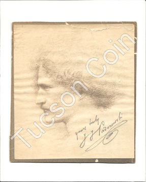 Composer Ignacy Paderewski Signed Self-Portrait