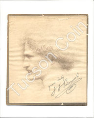Composer Ignacy Paderewski Signed Self-Portrait