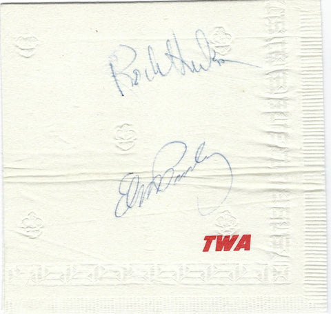 Elvis Presley & Rock Hudson Signed Napkin