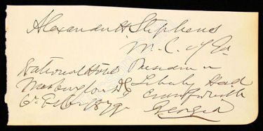 Alexander Stephens Signed Cut