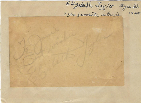 Elizabeth Taylor Signed Cut