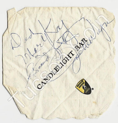 John Wayne Signed Napkin