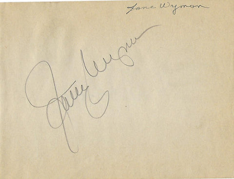 Jane Wyman Signed Album Page