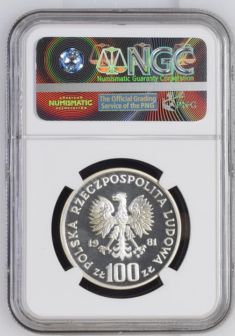 POLAND 1981 MW 100 ZLOTYCH NGC PF 67 CAMEO