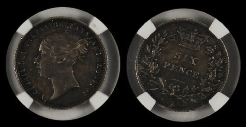 GREAT BRITAIN 1873 6 PENCE NGC AU58