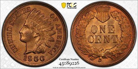 1900 INDIAN HEAD CENT PCGS MS65RB