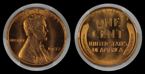 1937 LINCOLN CENT PCGS MS67RD  CAC