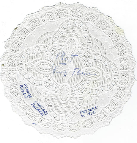 George Burns Signed Doily