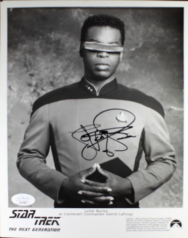 LeVar Burton Signed B&W photo