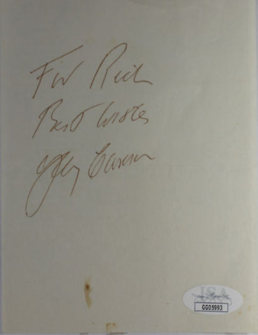 Johnny Carson Signed Cut