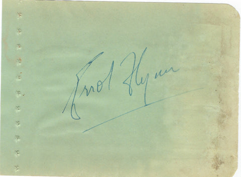 Errol Flynn Signed Album Page